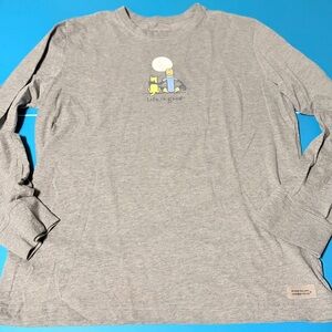 Life Is Good Men’s Gray Long Sleeve Graphic Tee Size